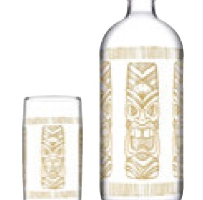 Tiki party διάφανο σετ πέντε τεμαχίων με κανάτα και 4 ποτήρια 