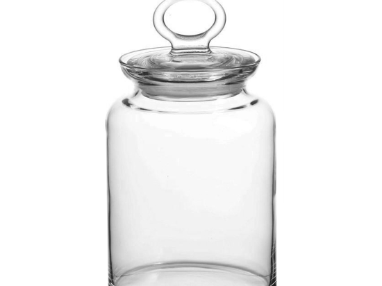 Kitchen βάζο με καπάκι γυάλινο διάφανο 12x22 εκ
