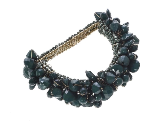 Boho δαχτυλίδι πετσέτας με κοχύλια σε πράσινο χρώμα σετ των έξι τεμαχίων 7 εκ