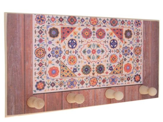 Ethnic μοτίβο χειροποίητη ξύλινη κρεμάστρα 40x20 εκ