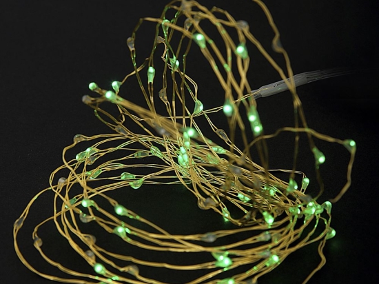 100 Led λαμπάκια Μικρο-Led με χρυσό καλώδιο χαλκού και πράσινο φως 5μ