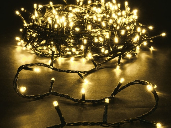 50 Led λαμπάκια IP44 με πρόγραμμα πράσινο καλώδιο και θερμό λευκό φως 2.5μ