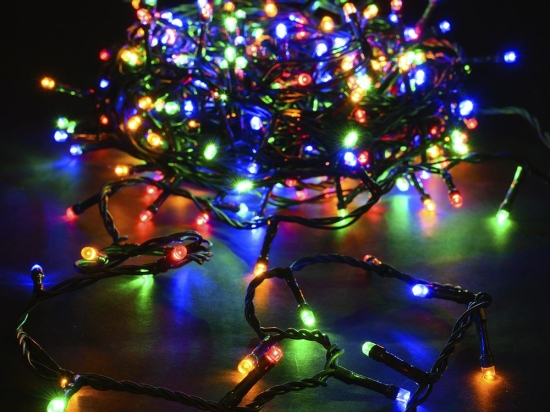 300 Led λαμπάκια IP44 με πρόγραμμα πράσινο καλώδιο και πολύχρωμο φως 15μ