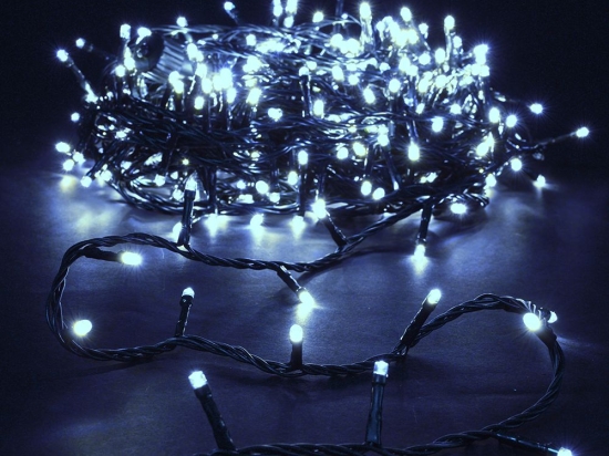 200 Led λαμπάκια IP44 με επεκτεινόμενο πράσινο καλώδιο ψυχρό λευκό φως 10μ