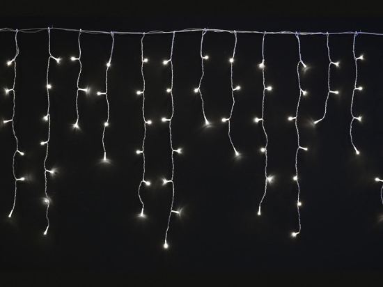150 led λαμπάκια κουρτίνα με διάφανο καλώδιο και soft white φως 300x60 εκ