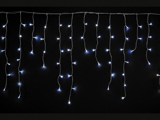 150 led λαμπάκια κουρτίνα με διάφανο καλώδιο και λευκό ψυχρό φως 3x0.6μ