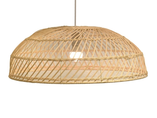Φωτιστικό οροφής από rattan φυσικό με μεταλλικό σκελετό 60x22 εκ