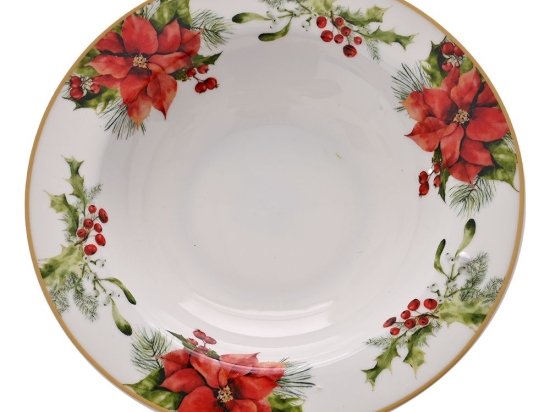 Poinsettia  πιάτο σούπας σετ έξι τεμαχίων χριστουγεννιάτικο 21 εκ