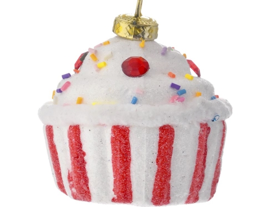 Χριστουγεννιάτικο κρεμαστό στολίδι Cupcake σετ έξι τεμαχίων 7x7x7 εκ
