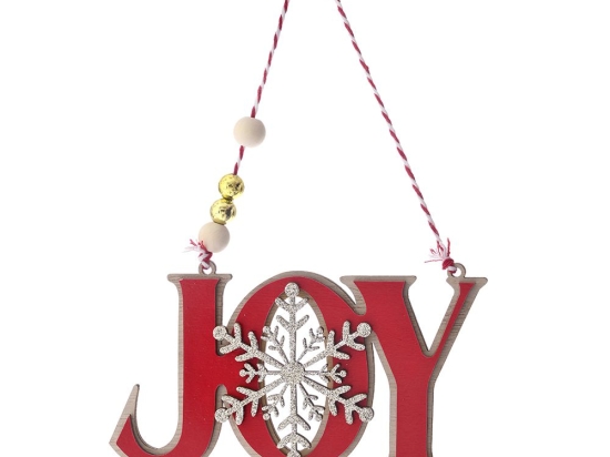 Κόκκινη πινακίδα κρεμαστή joy σετ των έξι τεμαχίων 14x9 εκ