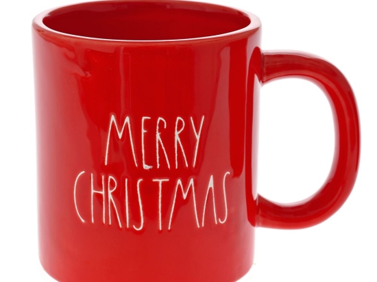Merry Christmas κόκκινη κούπα κεραμική σετ των δύο 9x9x12 εκ