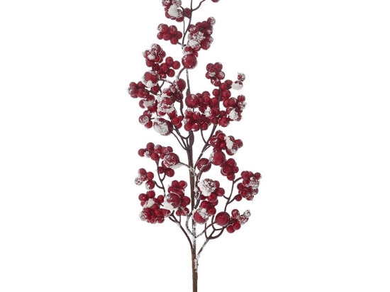 Berries χιονισμένο διακοσμητικό κλαδί σετ των τριών τεμαχίων 60 εκ