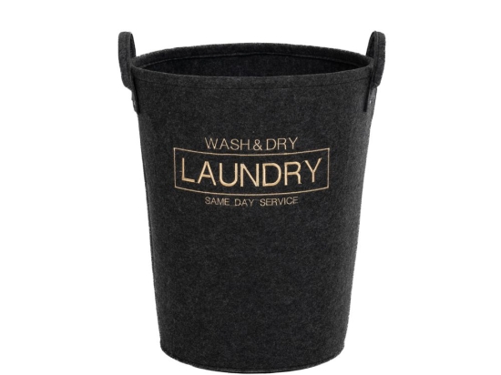 Τσόχινο καλάθι ρούχων Laundry σε ανθρακί χρώμα 44x52 εκ