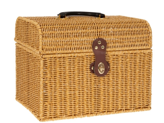 Picnic ψάθινο διακοσμητικό καλάθι πικ νικ σε φυσική απόχρωση 36x26x38 εκ 