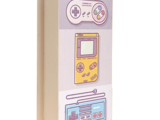 Retro Games ξύλινο χειροποίητο διακοσμητικό  κουτί  26.5x13x7 εκ