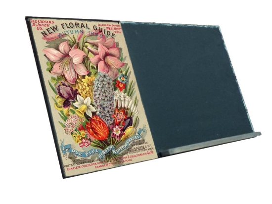 Fleurs ξύλινος χειροποίητος μαυροπίνακας 38x26 εκ