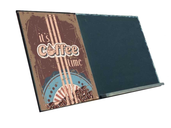 Coffee time ξύλινος χειροποίητος μαυροπίνακας 38x26 εκ