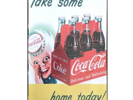 Πίνακας χειροποίητος vintage διαφήμιση Coca Cola