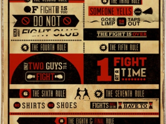 Πίνακας χειροποίητος fight club rules 20x30 εκ