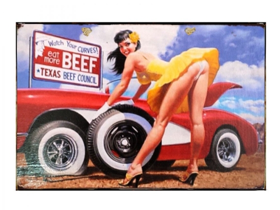 Πίνακας χειροποίητος watch your curves girl 30x20 εκ