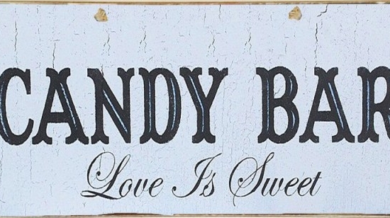 Ρετρό πίνακας χειροποίητος candy bar 26x13 εκ
