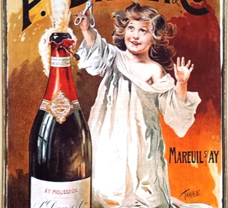 Ρετρό πίνακας χειροποίητος champagne