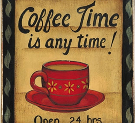 Ρετρό πίνακας χειροποίητος coffee time