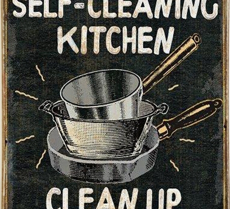 Ρετρό πίνακας χειροποίητος clean kitchen