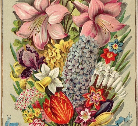 Ρετρό πίνακας χειροποίητος fleurs