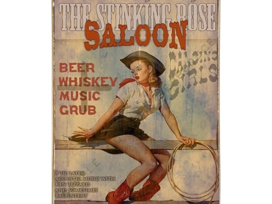 Ρετρό πίνακας χειροποίητος saloon