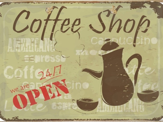 Ρετρό πίνακας χειροποίητος coffee shop