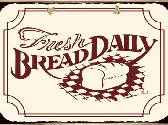 Ρετρό πίνακας χειροποίητος fresh bread