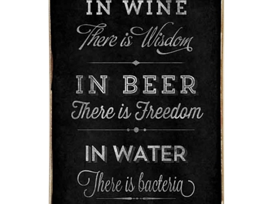 Wine beer water ξύλινο πινακάκι