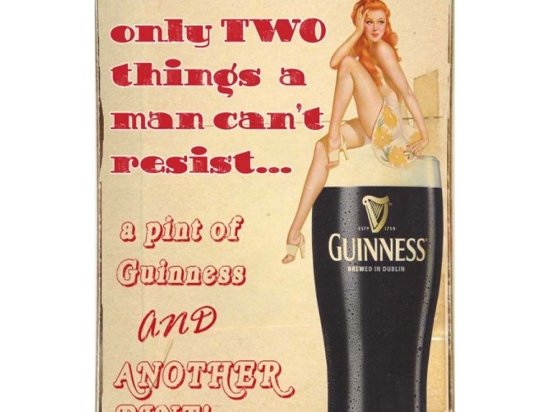 Guiness beer ξύλινος πίνακας χειροποίητος