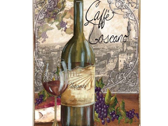 Café Toscano ξύλινος  πίνακας χειροποίητος