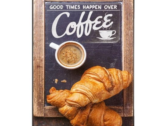 Good times with coffee ξύλινος πίνακας χειροποίητος
