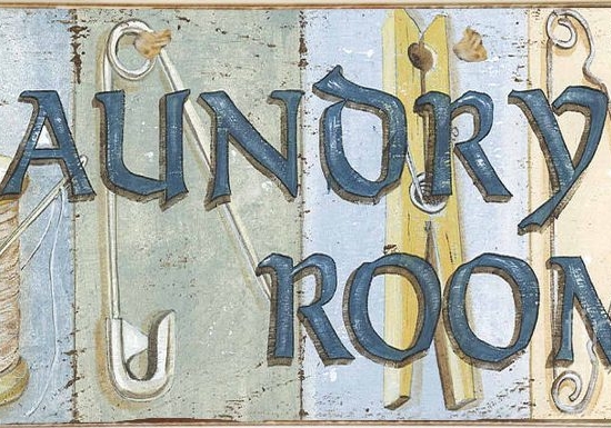Laundry room ξύλινος πίνακας χειροποίητος