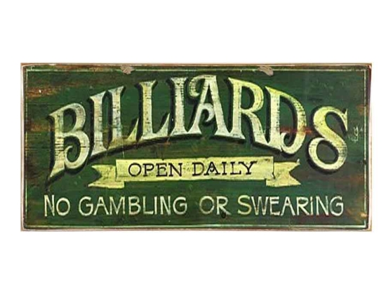 Billiards vintage ξύλινο πινακάκι 26x13 εκ