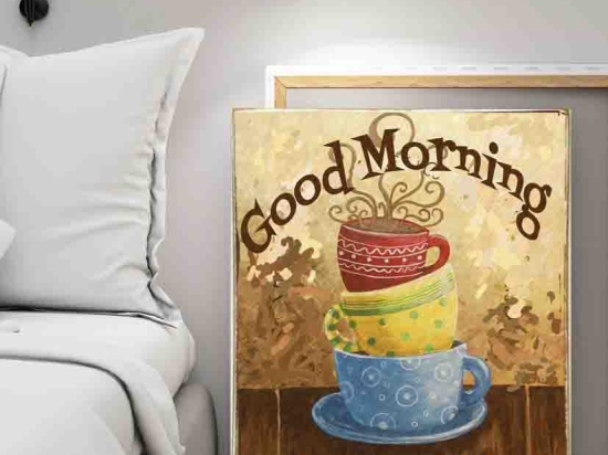 Good morning ξύλινος χειροποίητος πίνακας
