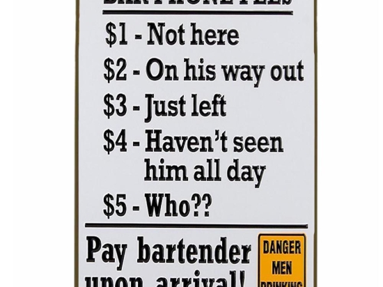 Bar phone fees vintage ξύλινος πίνακας