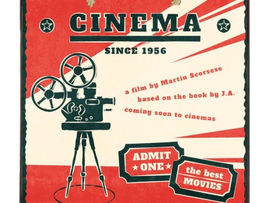 Cinema since 1956 ξύλινο χειροποίητο πινακάκι