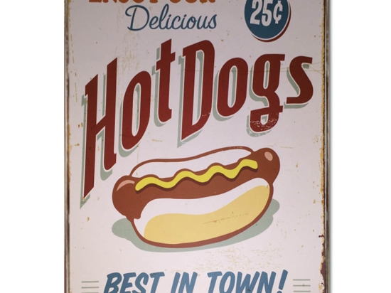 Ρετρό χειροποίητο πινακάκι hot dog