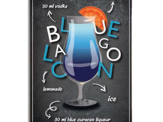 Blue lagoon ξύλινος πίνακας χειροποίητος