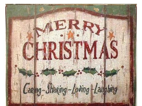 Sharing Christmas vintage Χριστουγεννιάτικο ξύλινο πινακάκι