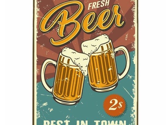 Fresh beer χειροποίητος ξύλινος πίνακας