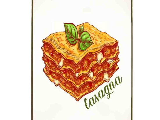 Lasagna χειροποίητος ξύλινος πίνακας