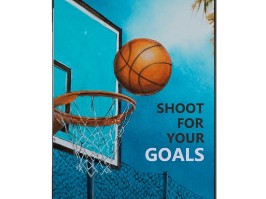 Shoot for your goals χειροποίητος πίνακας ξύλινος