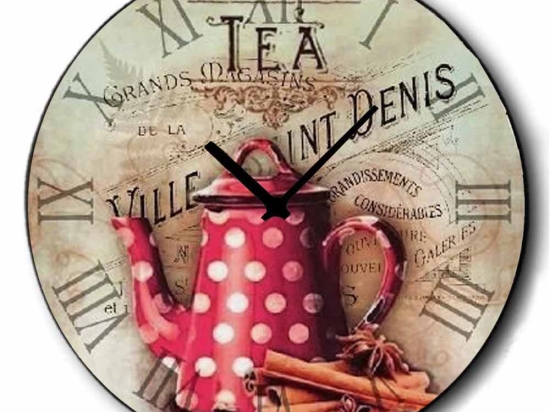 Tea ξύλινο ρολόι χειροποίητο τοίχου