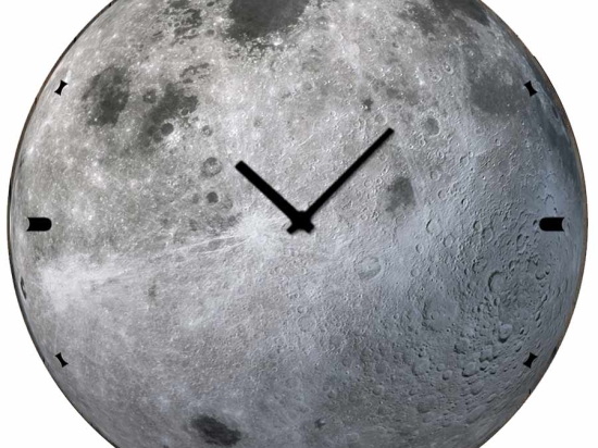 Επιτοίχιο χειροποίητο ρολόι ξύλινο surface of the moon