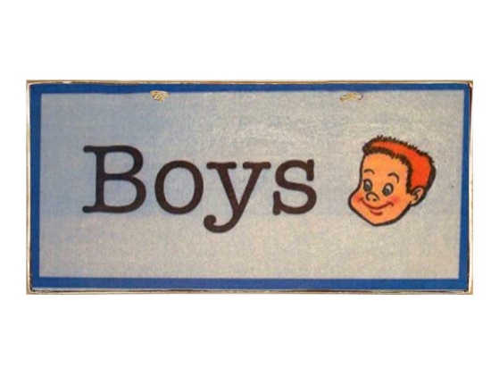 Vintage χειροποίητο πινακάκι boys 26x13 εκ